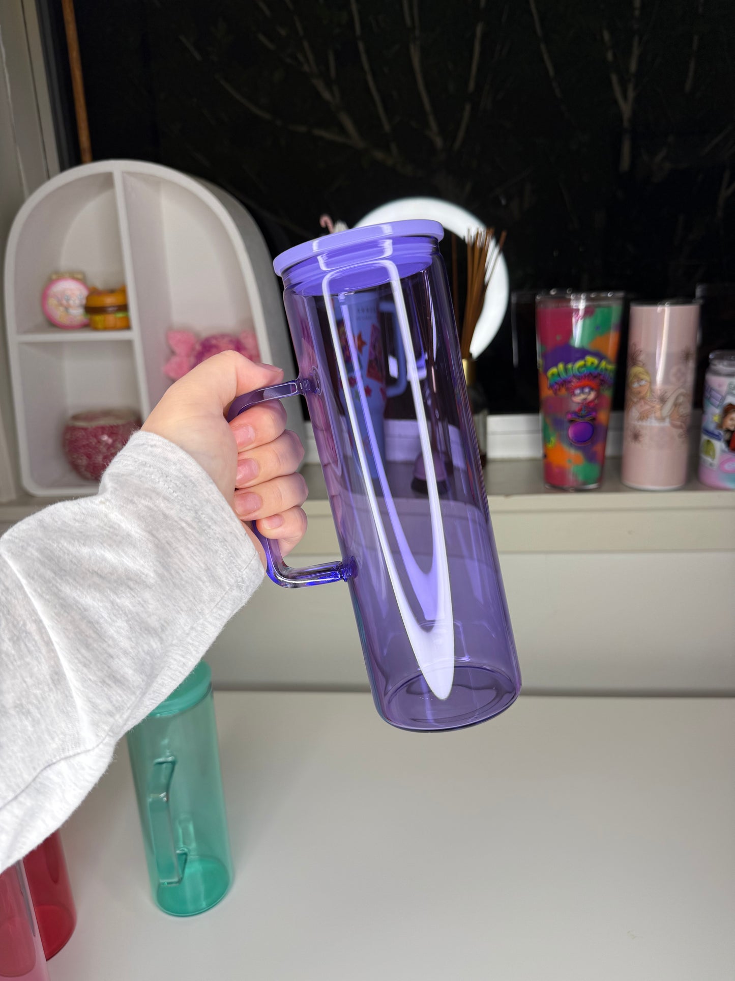 20oz Jelly Glass Handle Tumbler