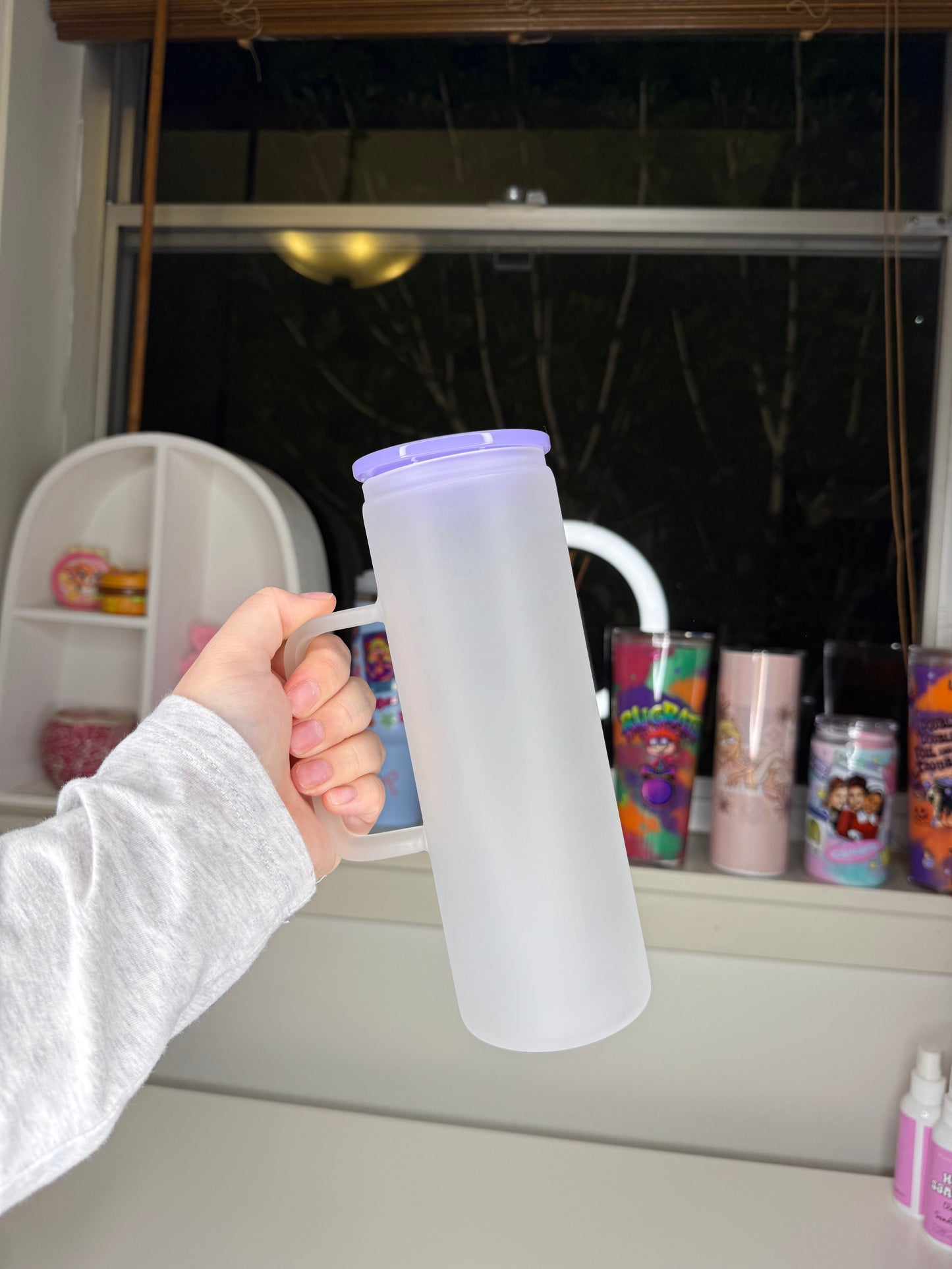 20oz Frosted Glass Handle Tumbler