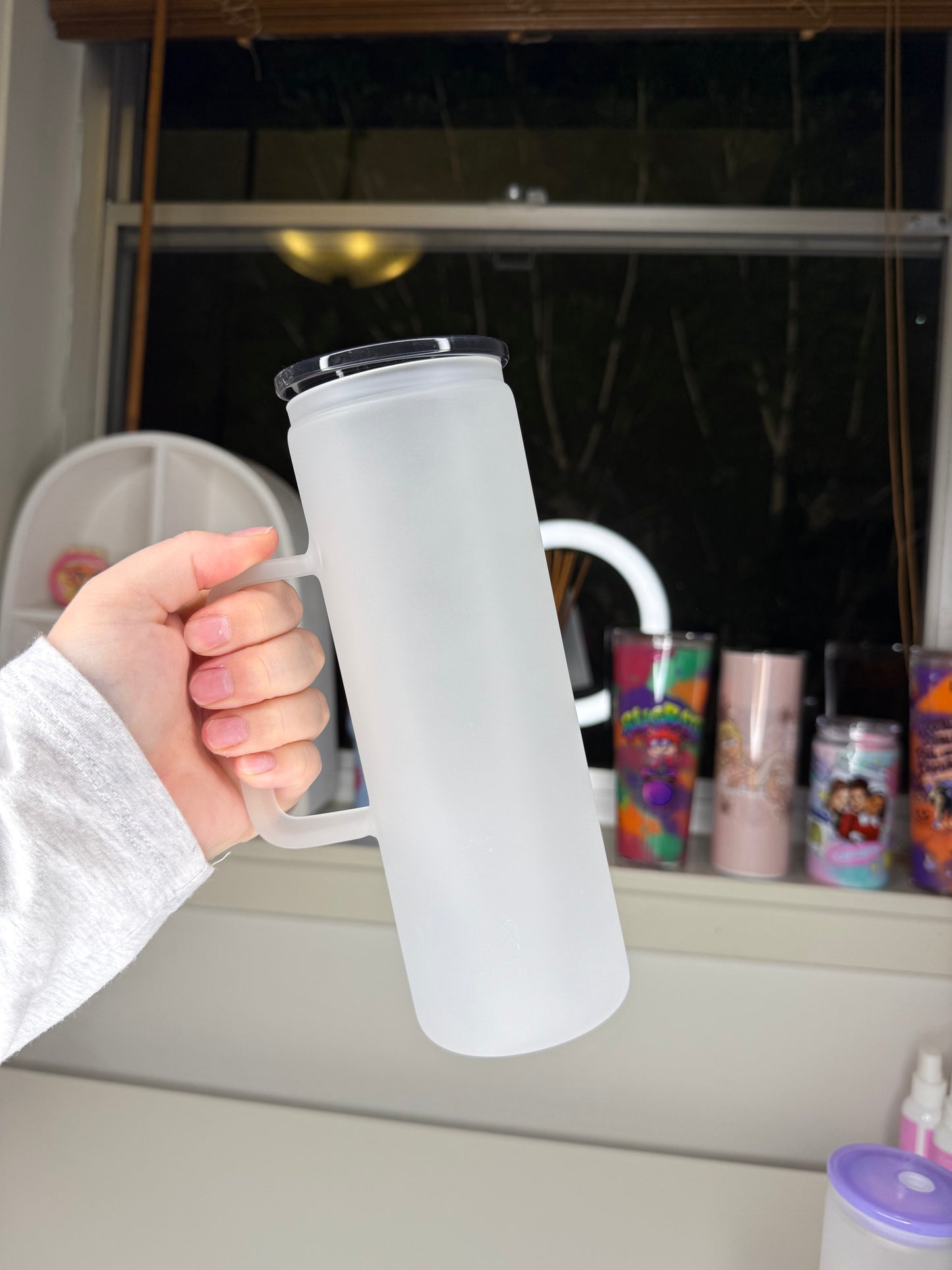 20oz Frosted Glass Handle Tumbler