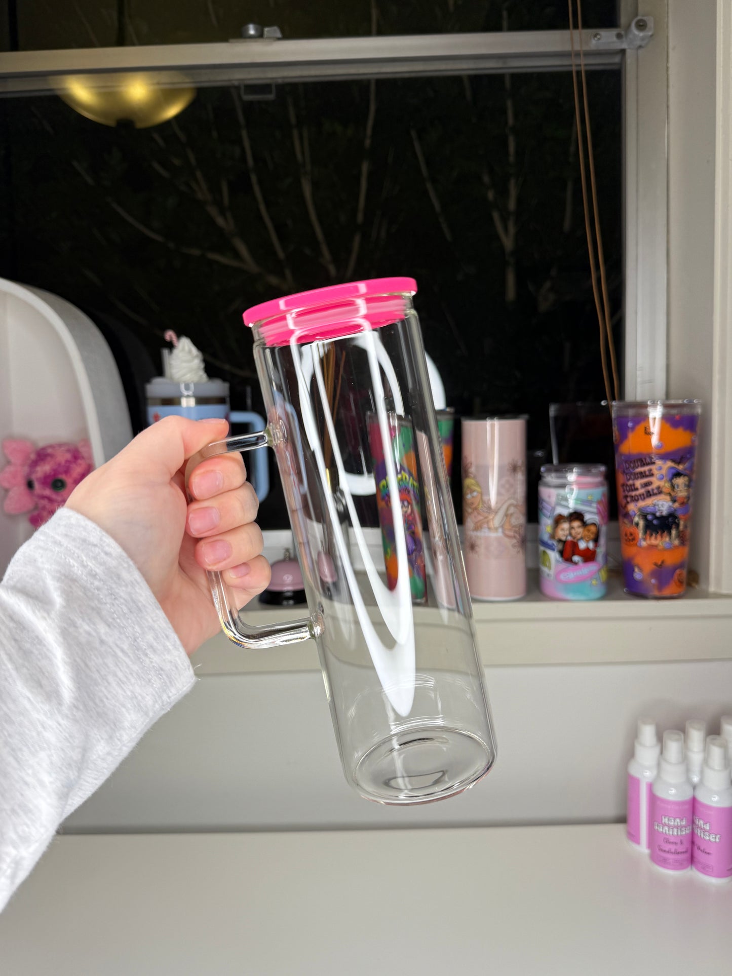 20oz Clear Glass Handle Tumbler
