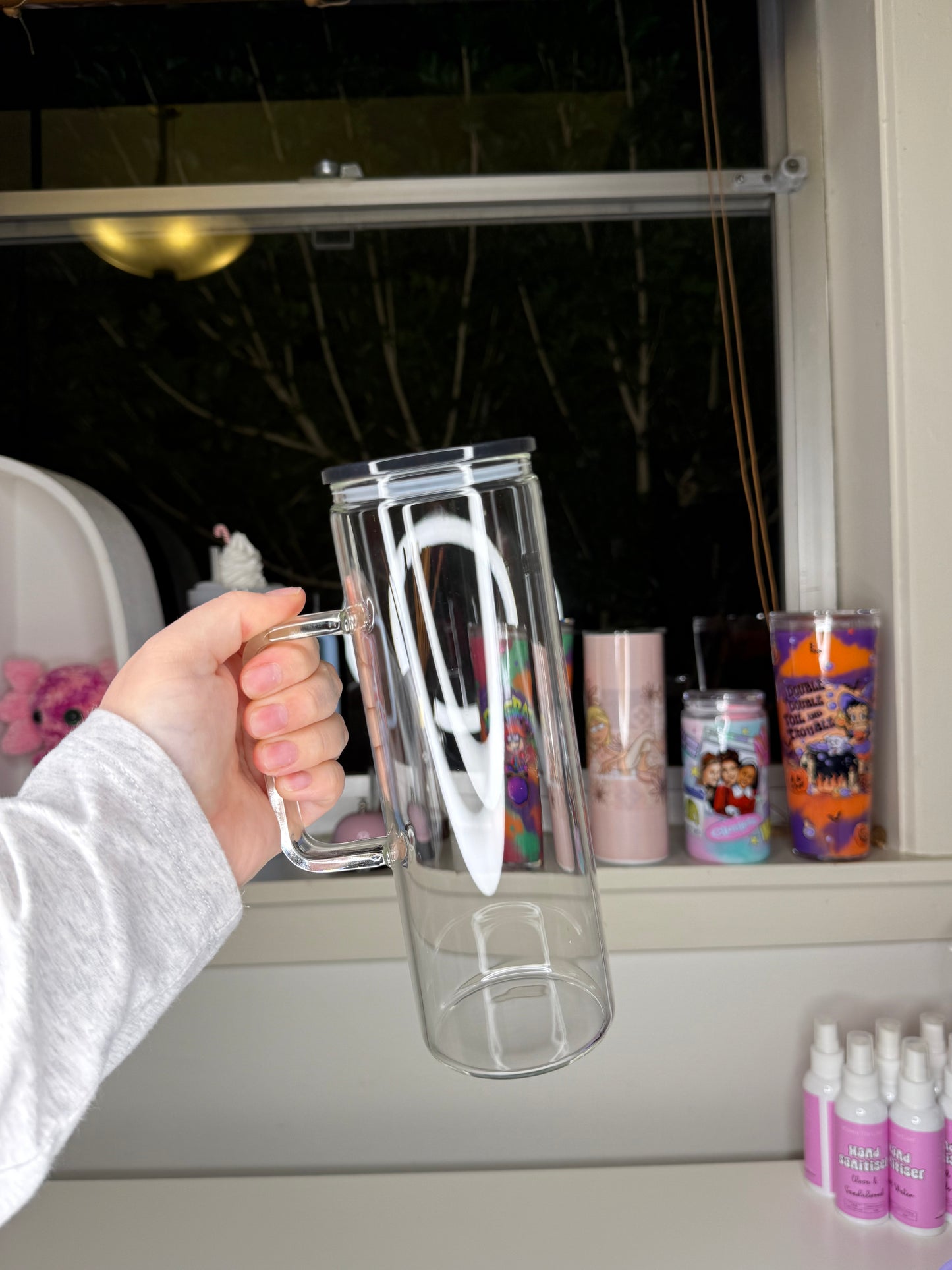 20oz Clear Glass Handle Tumbler
