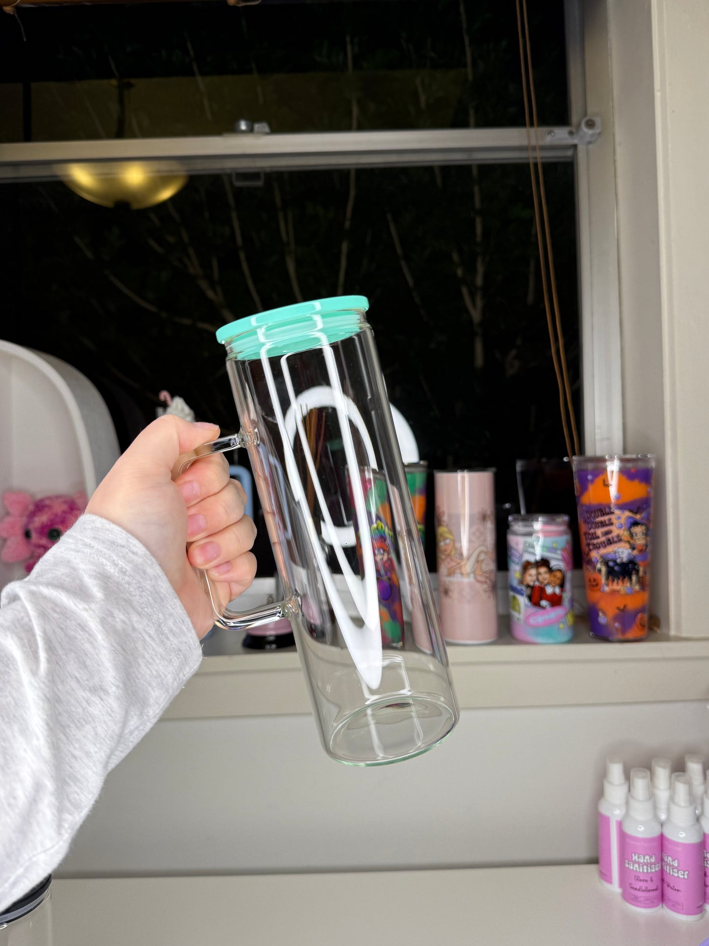 20oz Clear Glass Handle Tumbler