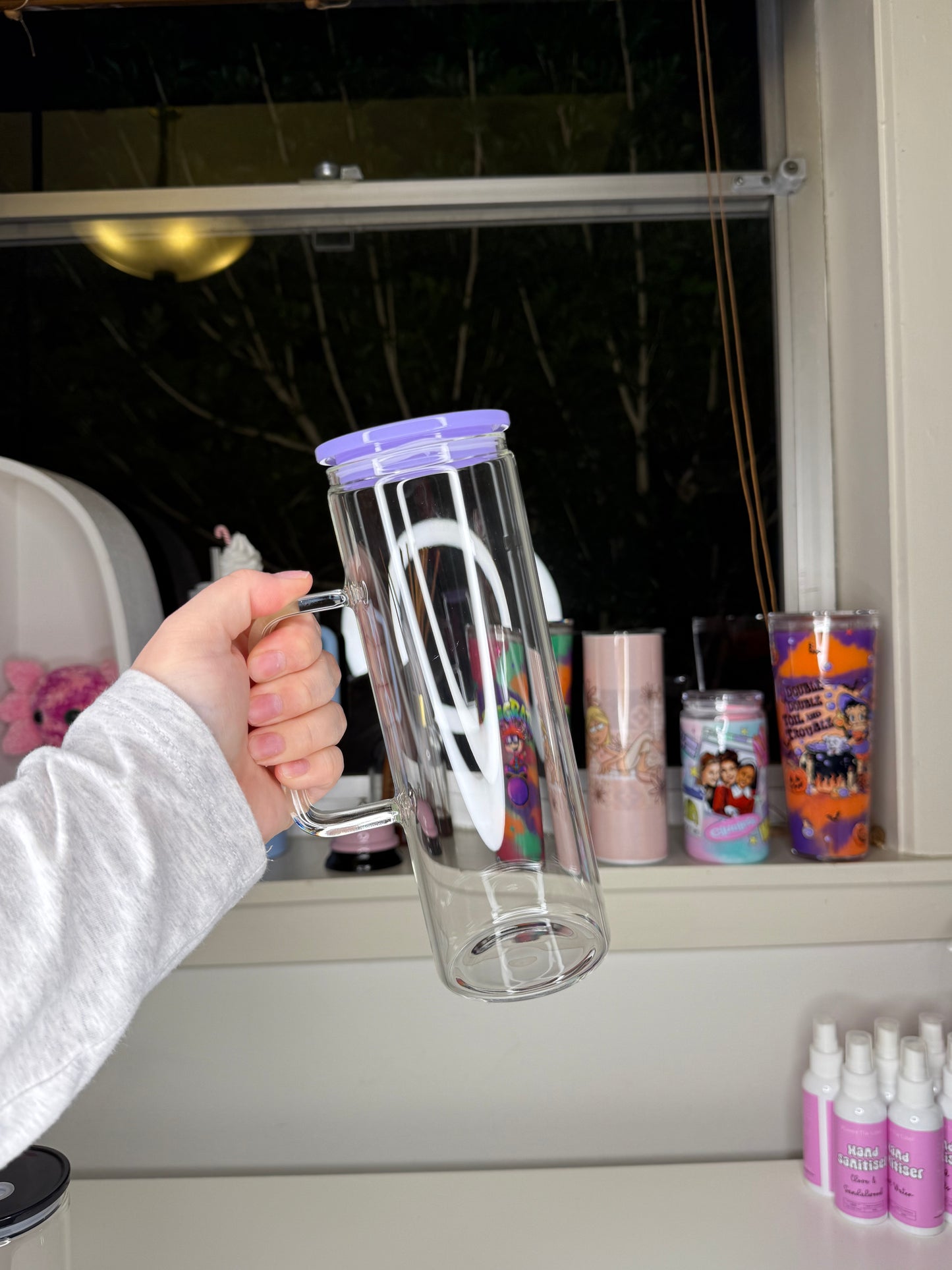 20oz Clear Glass Handle Tumbler