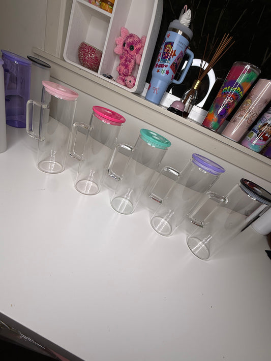 20oz Clear Glass Handle Tumbler