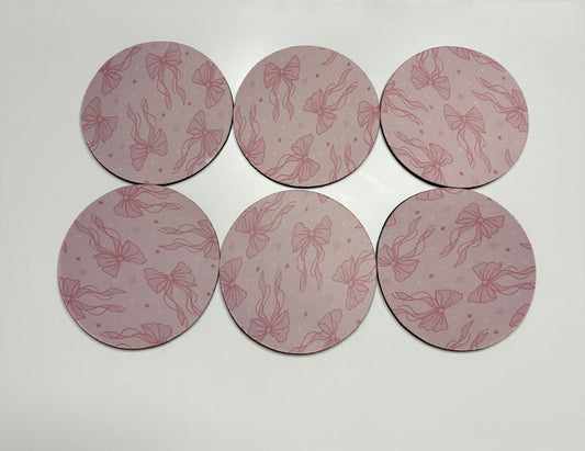 Pink Bow Table Coasters