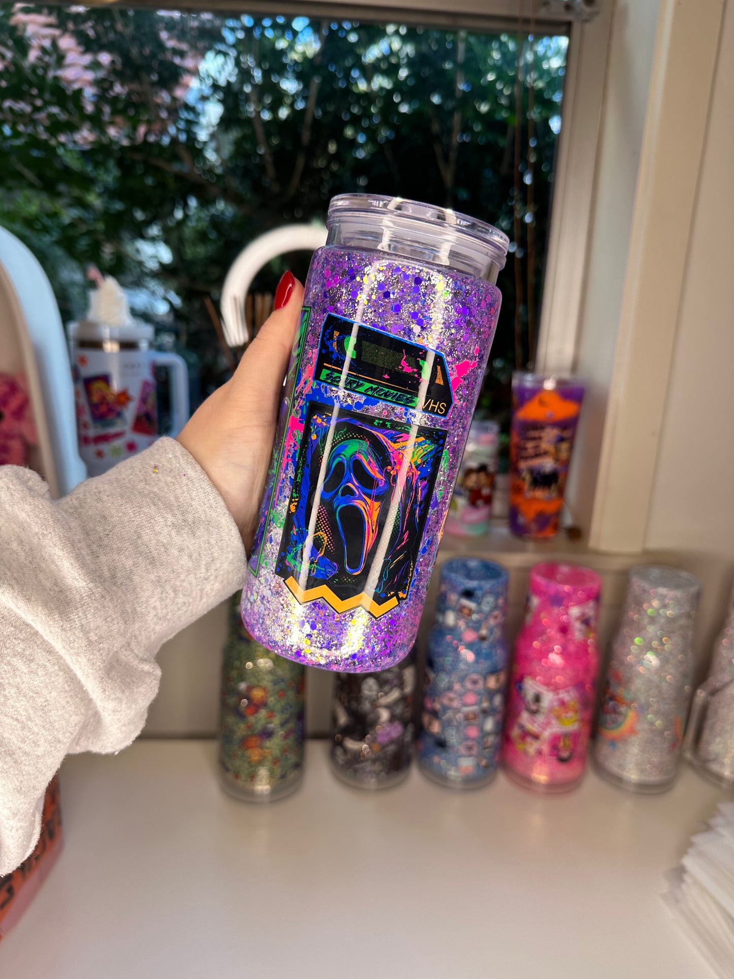 Ghost VHS Tall Acrylic Snowglobe