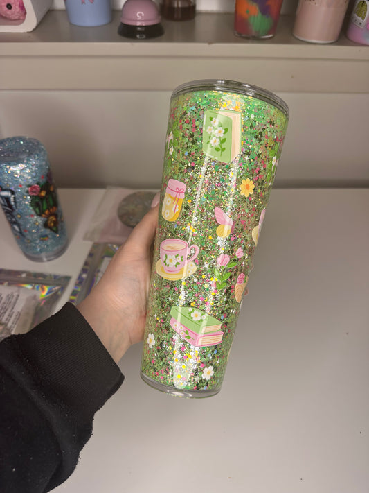 24oz Green Whimsy Vibes Snowglobe