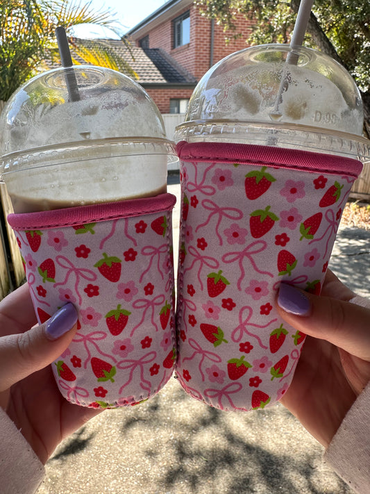 Strawberry Bows Cup Cozies