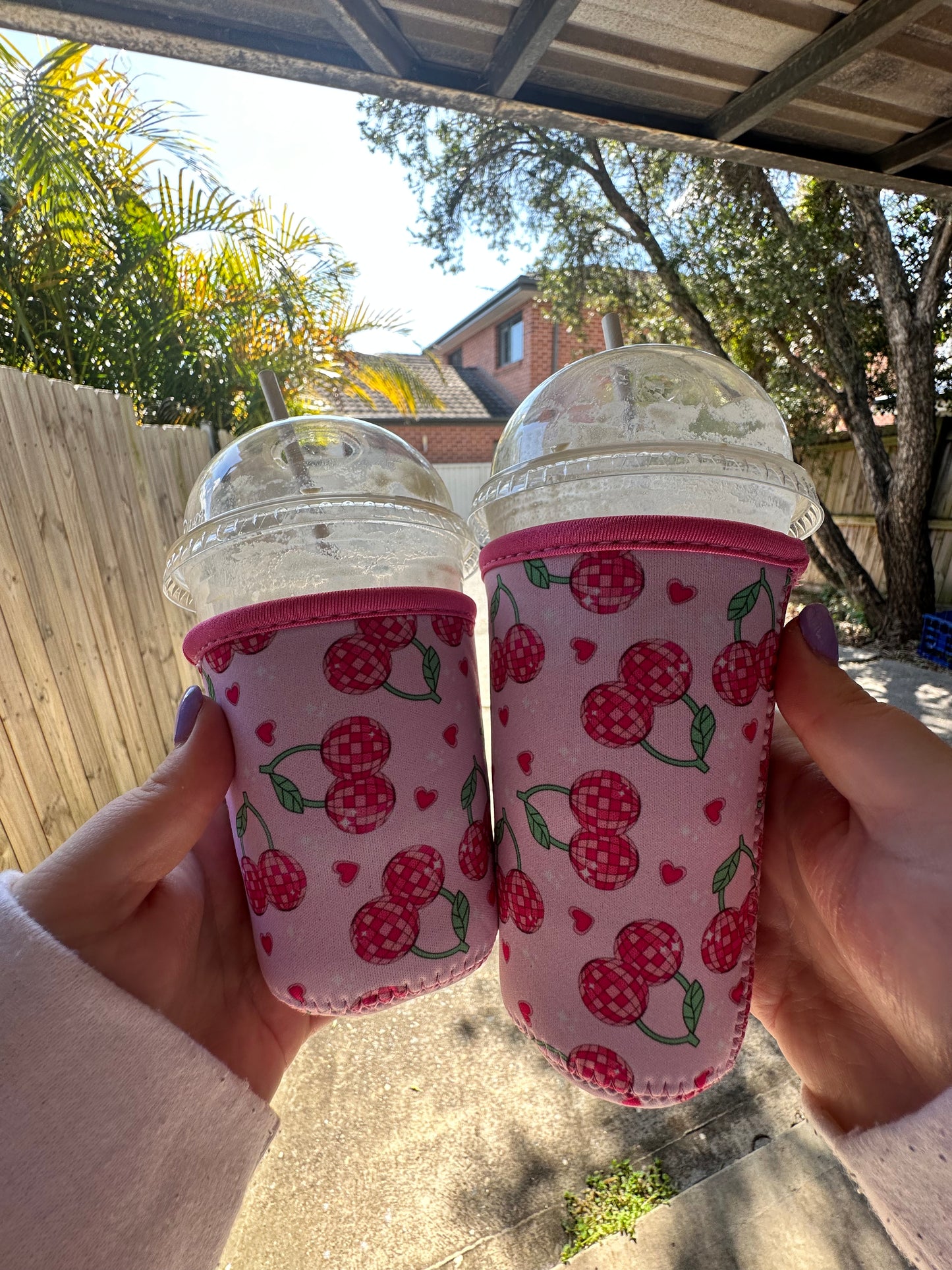 Disco Cherries Cup Cozies