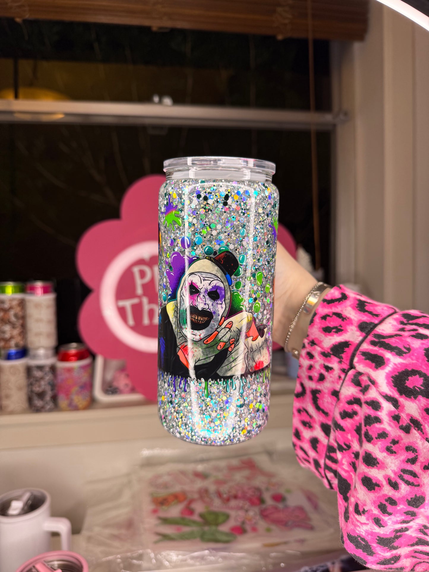 Horror Mash Up 16oz Glass Handle