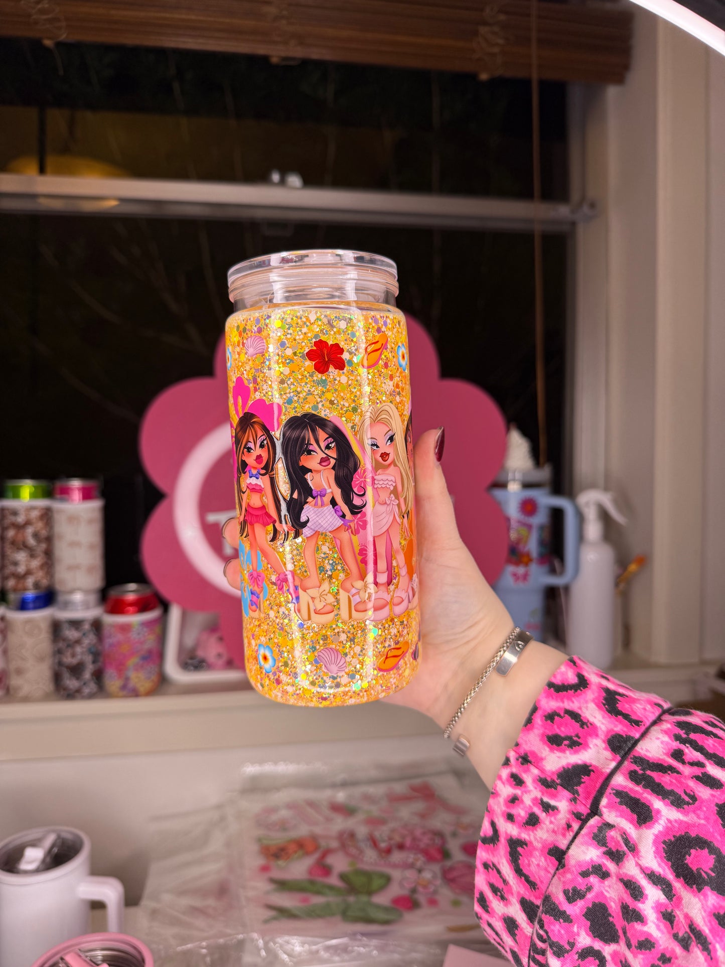Beach Bratz Tall Acrylic Snowglobe