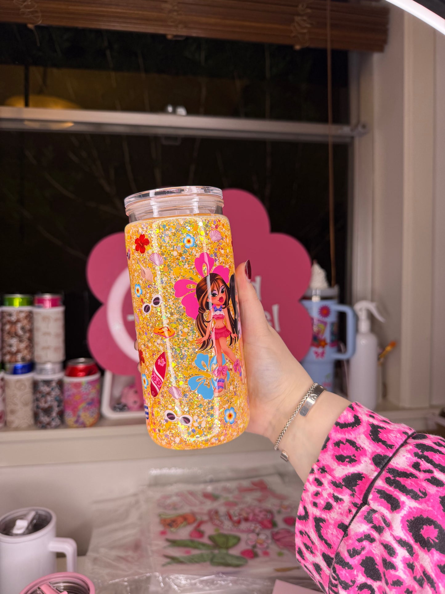 Beach Bratz Tall Acrylic Snowglobe