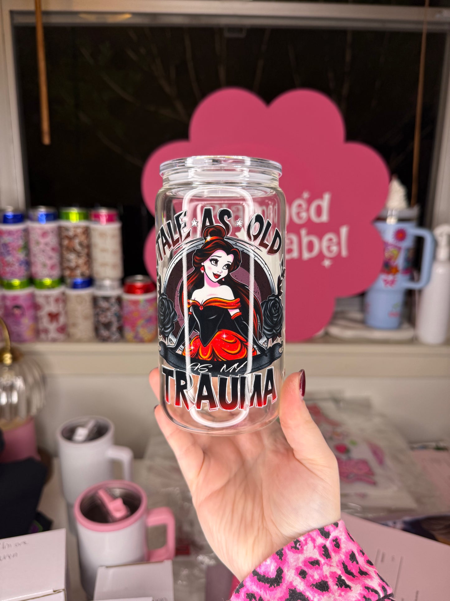 Tale As Old As My Trauma Glass Cup