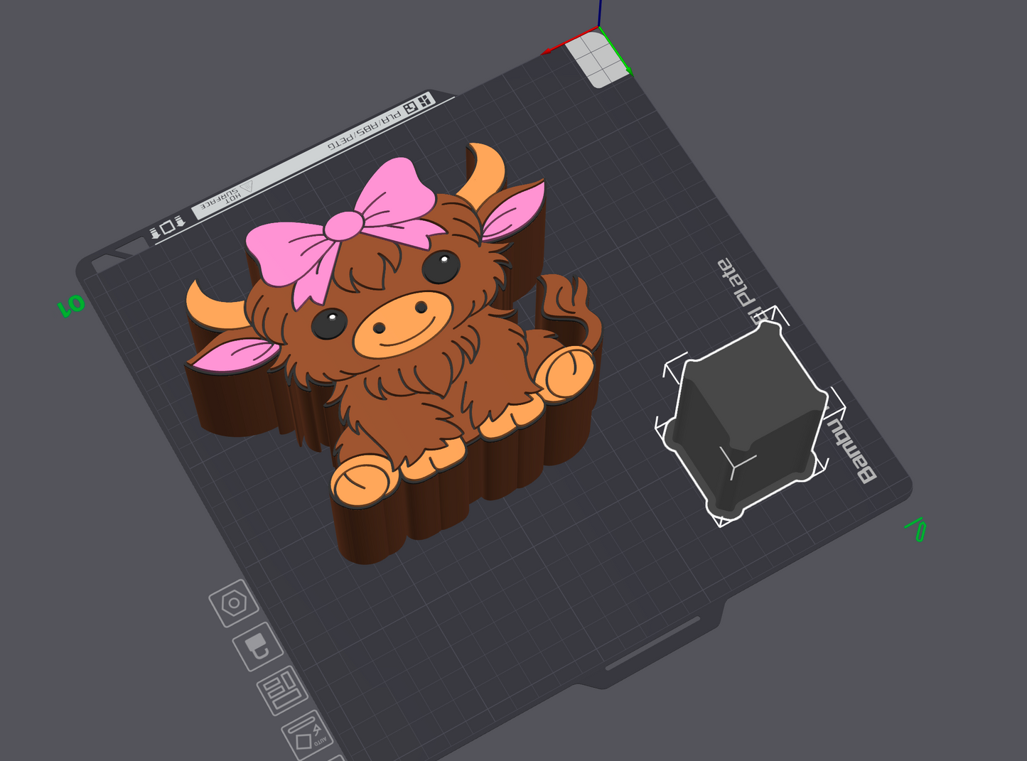 Highland Cow Pen Holder 3D Printing STL File
