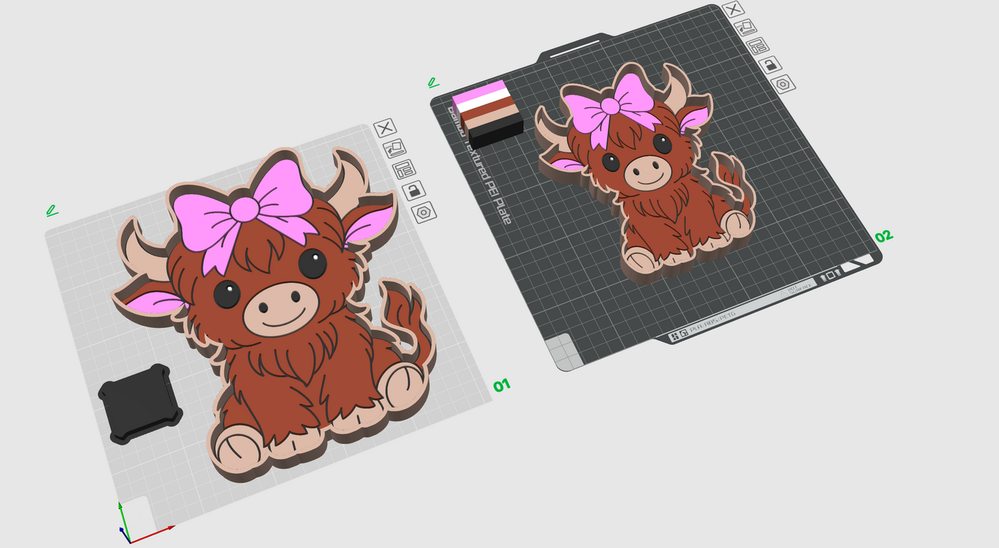 Cutesy Highland Bow Trinket Trays 3D Printing STL File