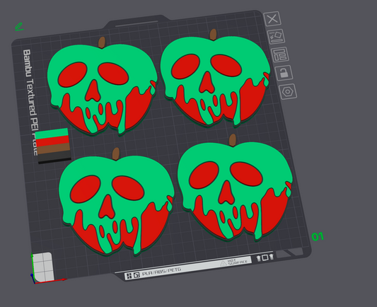 Poison Apple Coasters 3D Printing STL File