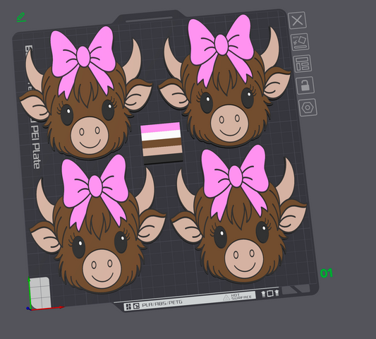 Highland Heads Coasters 3D Printing STL File
