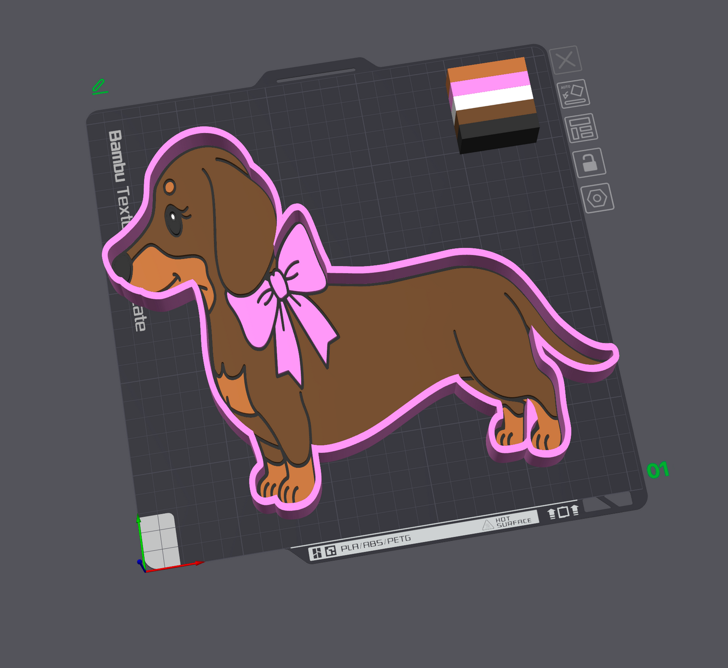 Cutesy Sausage Trinket TRAY 3D Printing STL File