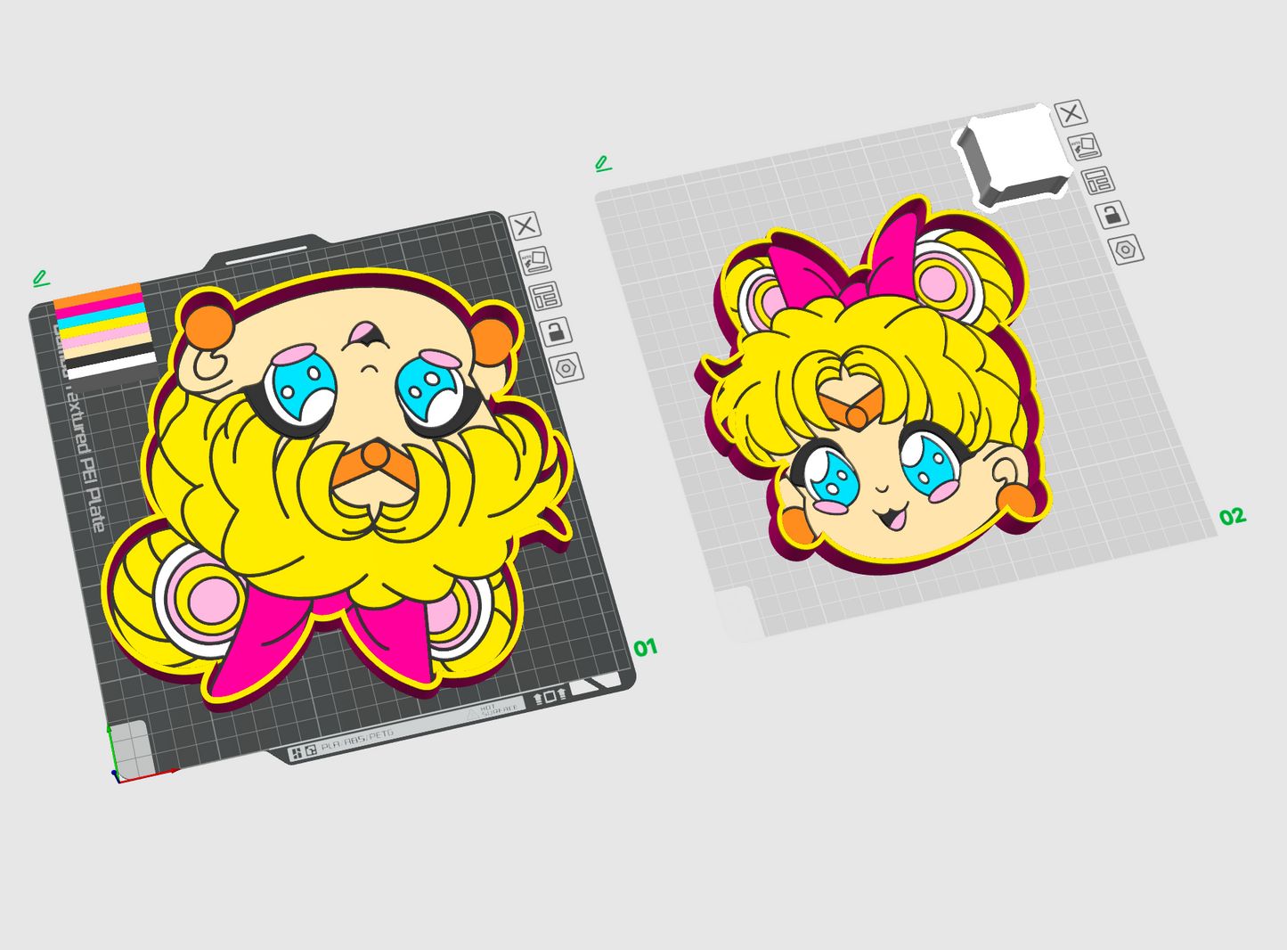 Sailor Moon Trays 3D Printing STL File