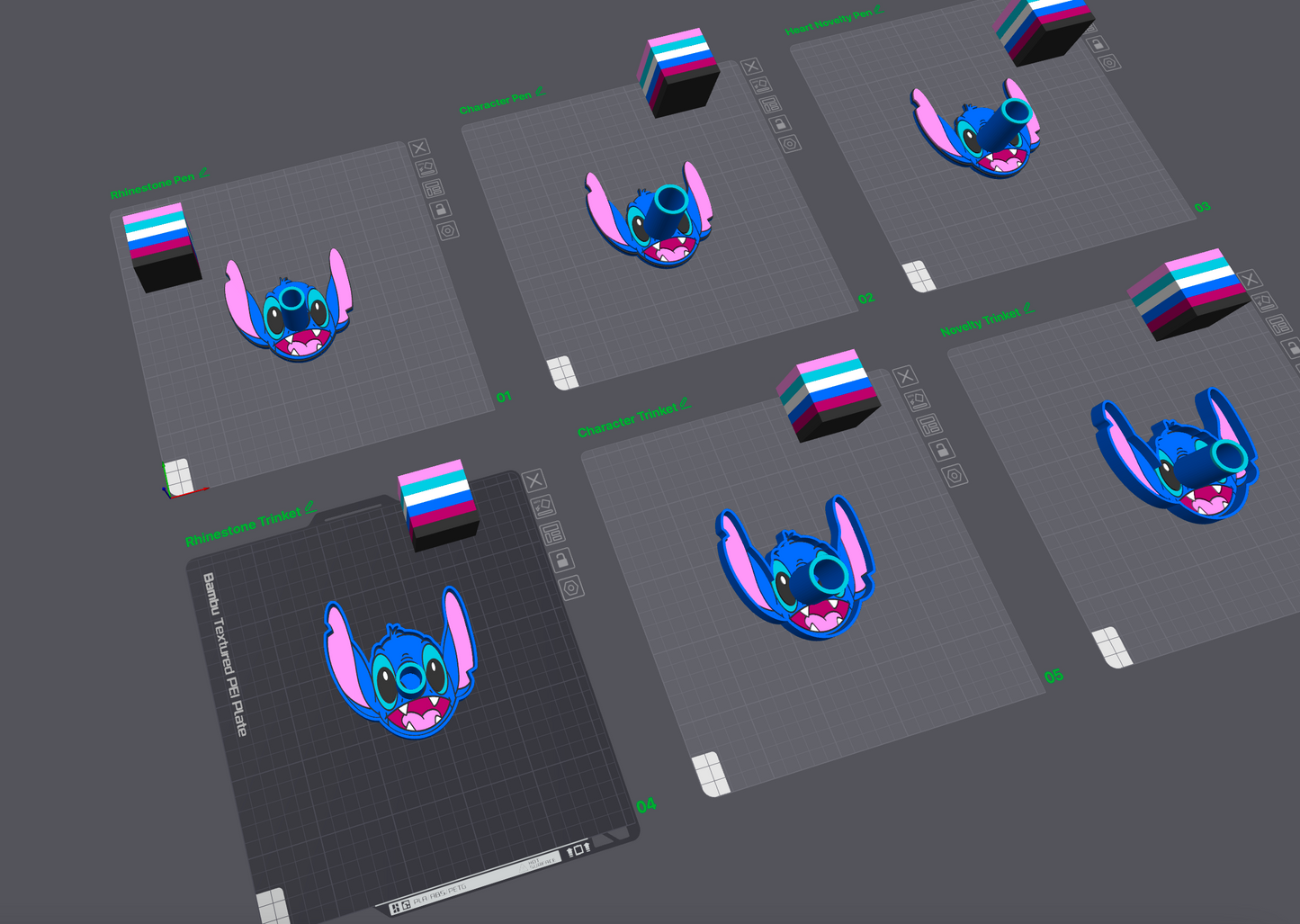 Blue Guy Singular Pen Holders 3D Printing STL File