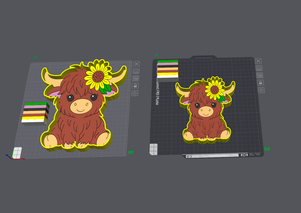 Sunflower Highland Trinket Trays 3D Printing STL File