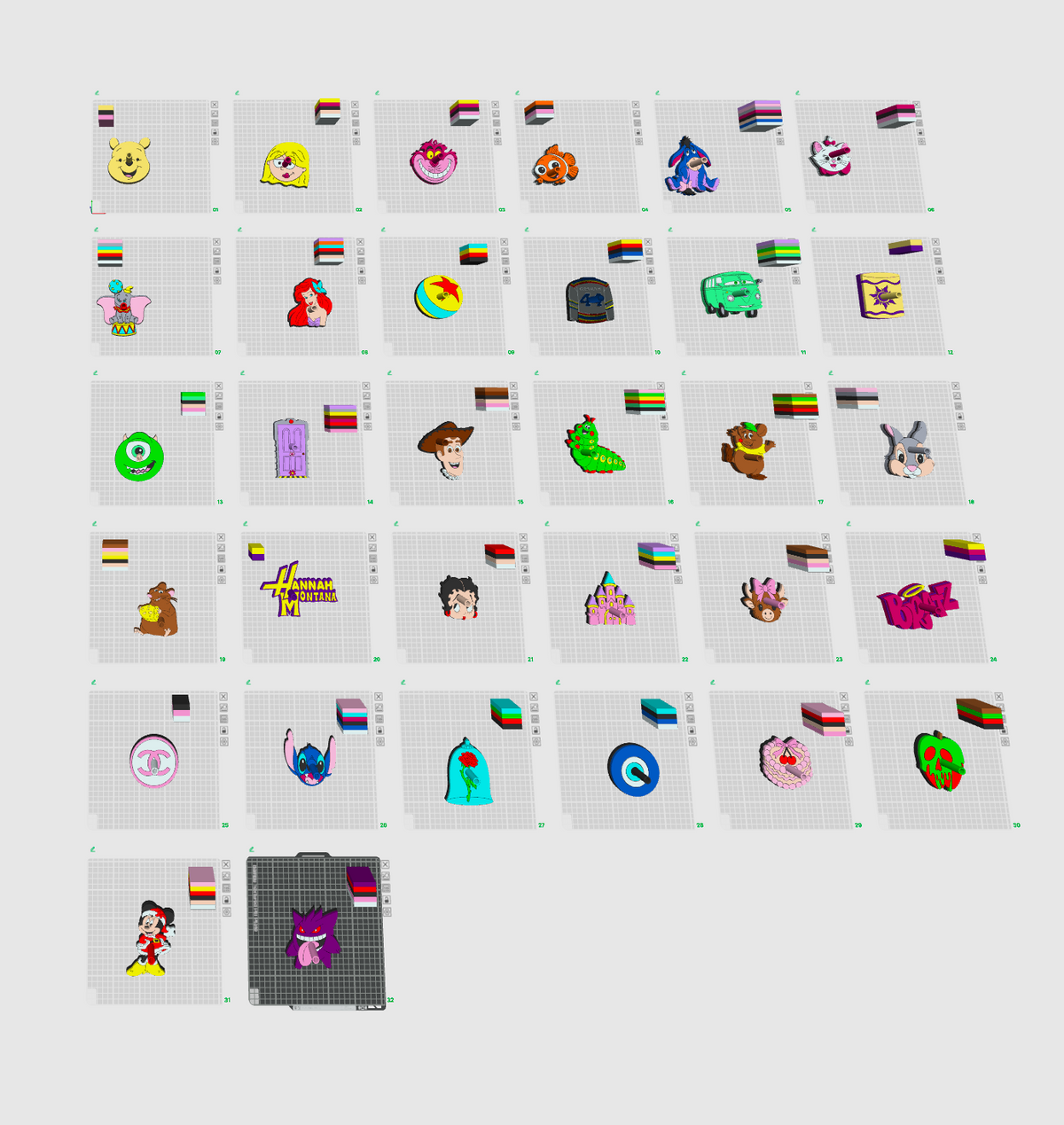 Single Pen Holder Bundle 30+ Mixed Designs 3D Printing 3MF File