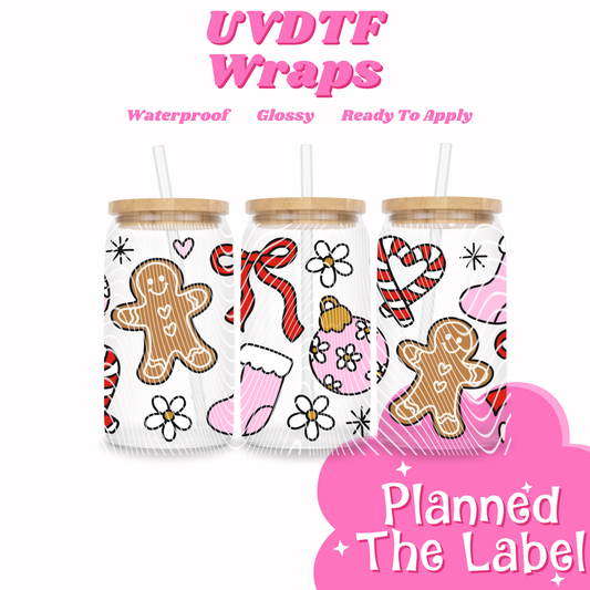 Christmas Icons 16oz UVDTF Transfer (pls note the wrap is slightly thinner width wise but can still be cut up  & spread out) (Copy) (Copy)