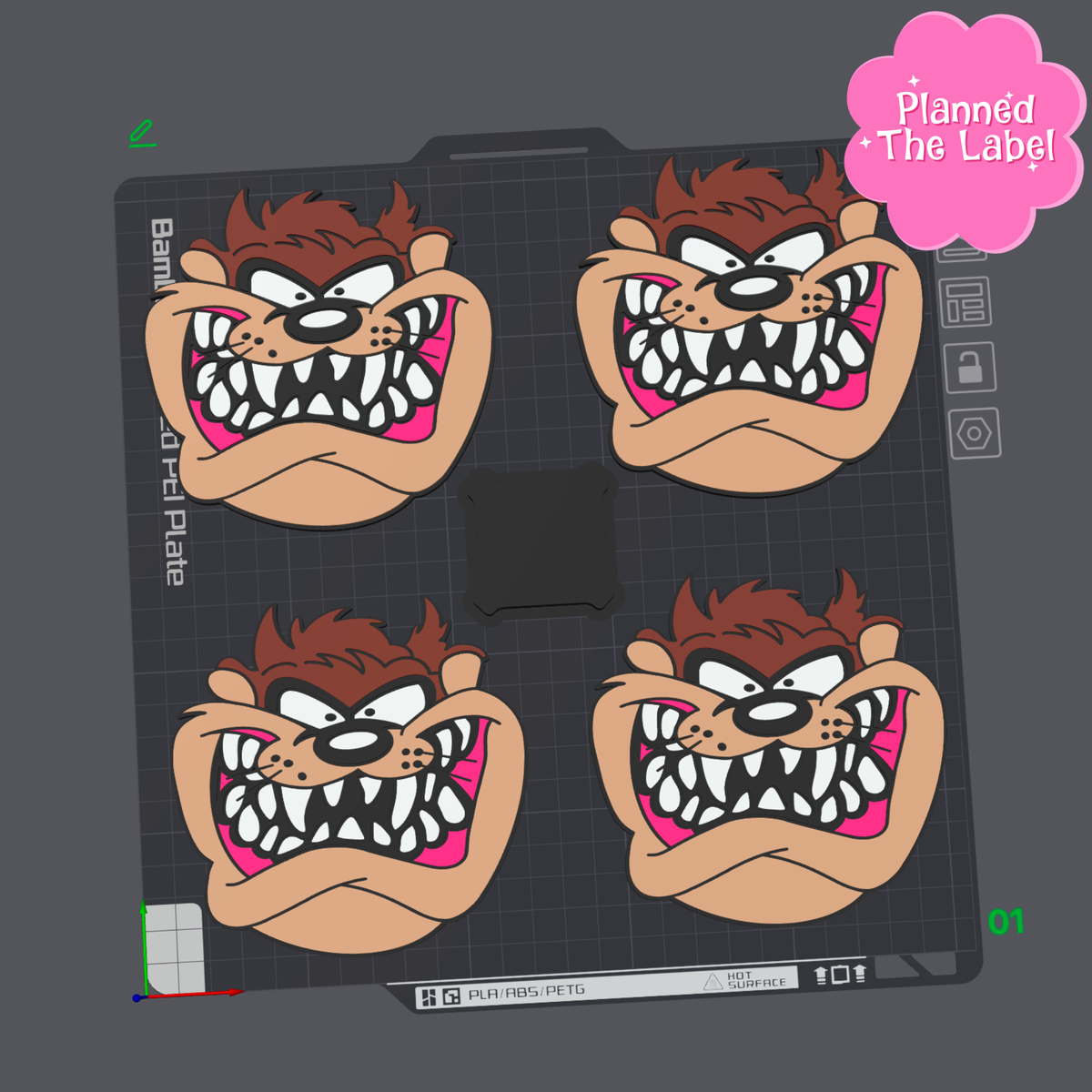 Taz Devil Coasters 3D Printing STL File